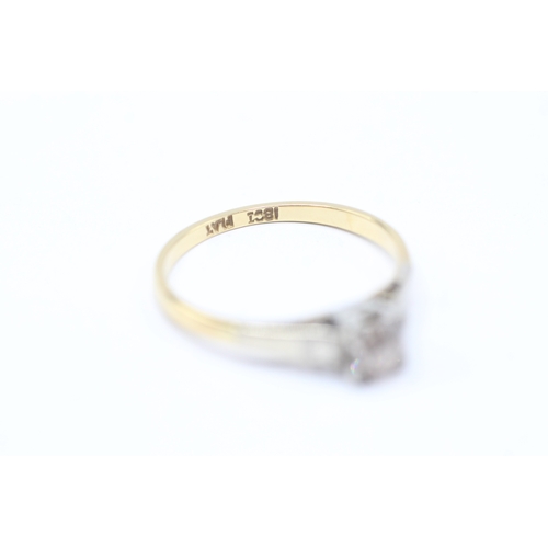 47 - 18ct gold and platinum diamond solitaire ring (2.2g) Size O