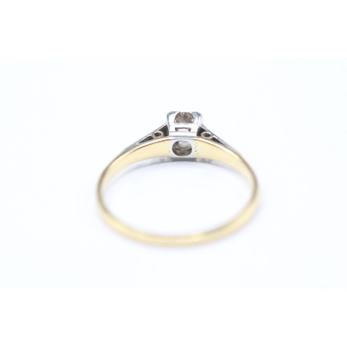 47 - 18ct gold and platinum diamond solitaire ring (2.2g) Size O