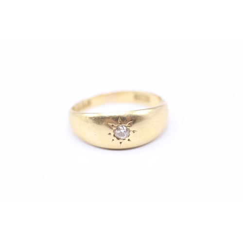 52 - 18ct gold antique star set diamond ring (4.1g) Size N