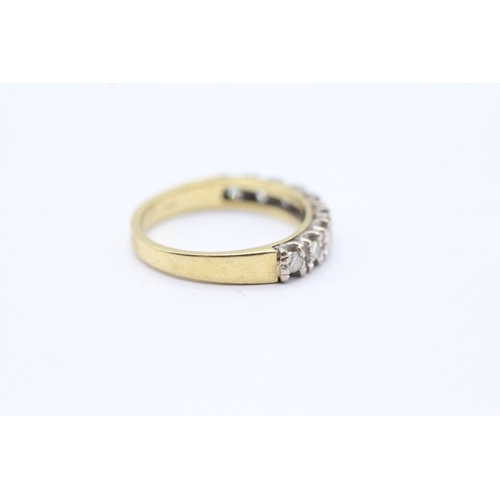 89 - 18ct gold diamond set half hoop eternity ring (3.1g) Size K