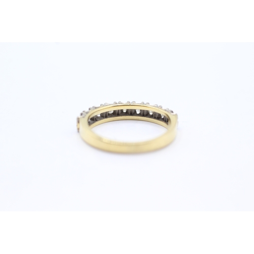 89 - 18ct gold diamond set half hoop eternity ring (3.1g) Size K