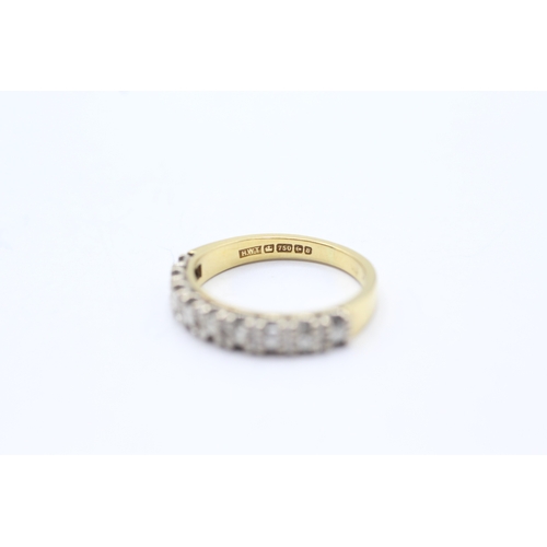 89 - 18ct gold diamond set half hoop eternity ring (3.1g) Size K