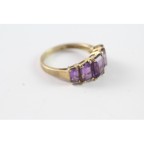 183 - 9ct gold amethyst dress ring Size M