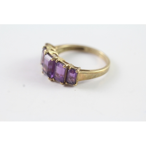 183 - 9ct gold amethyst dress ring Size M