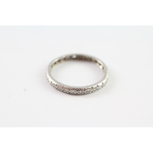 230 - Platinum 900 vintage diamond full eternity ring (1.9g) Size L