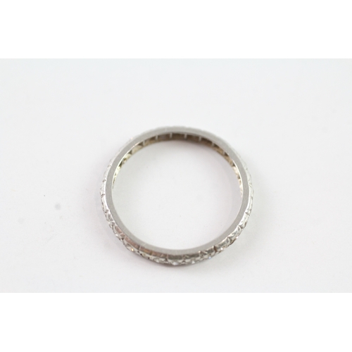 230 - Platinum 900 vintage diamond full eternity ring (1.9g) Size L