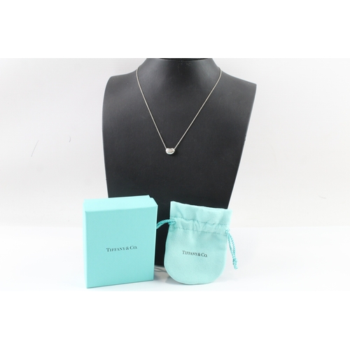 267 - Tiffany & Co Sterling Silver Bean Necklace by Elsa Peretti w/ Box 3g