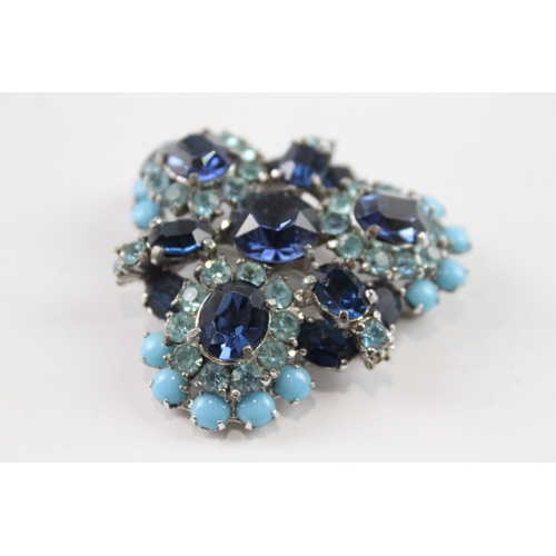 317 - Christian Dior Silver Tone, Stone Set Brooch by Mitchel Maer 23g