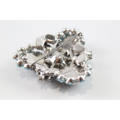 317 - Christian Dior Silver Tone, Stone Set Brooch by Mitchel Maer 23g