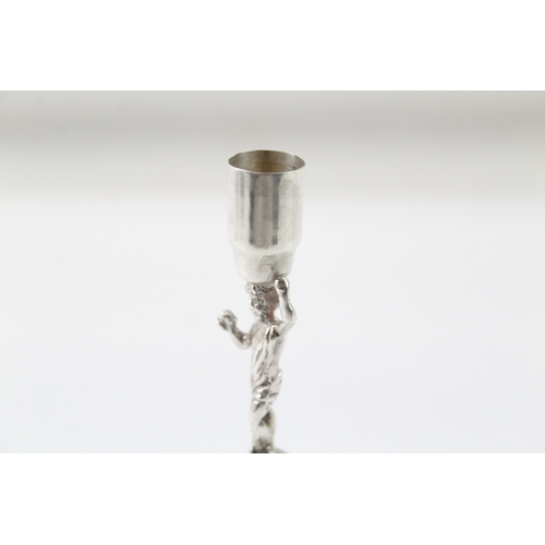 323 - Antique Edwardian 1902 Birmingham Sterling Silver Cherub Taper Stick (60g)