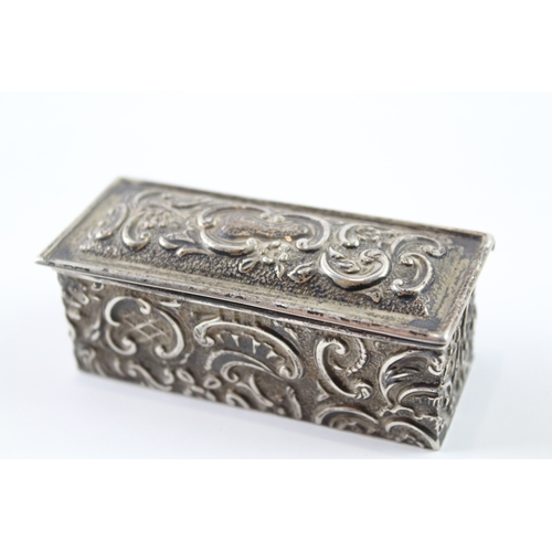 334 - Antique Victorian 1901 Birmingham Sterling Silver Trinket Box (55g)