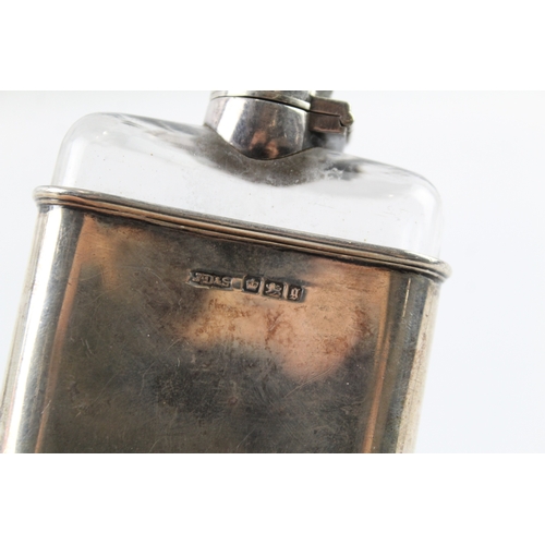 347 - Antique Victorian 1899 Sheffield Sterling Silver Gents Hip Flask (140g)