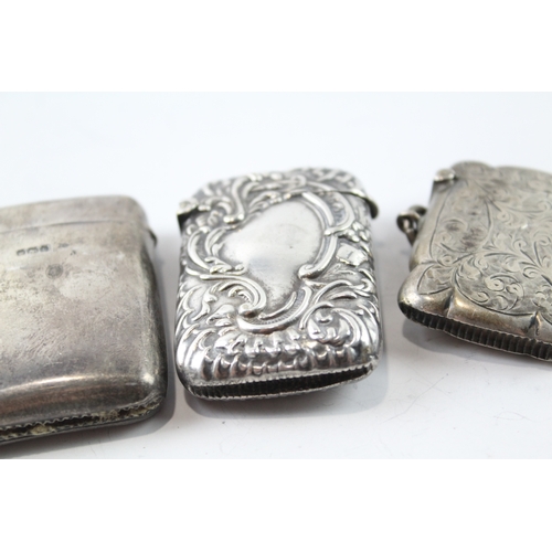 353 - 4 x Antique .925 Sterling Silver Vesta / Match Cases Inc Edwardian (117g)