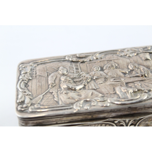 355 - Antique .850 Continental Silver Figural Trinket / Jewellery Box (176g)