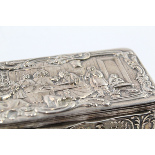 355 - Antique .850 Continental Silver Figural Trinket / Jewellery Box (176g)