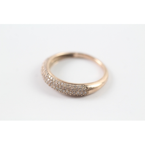 37 - 9ct gold pave set diamond dress ring Size R