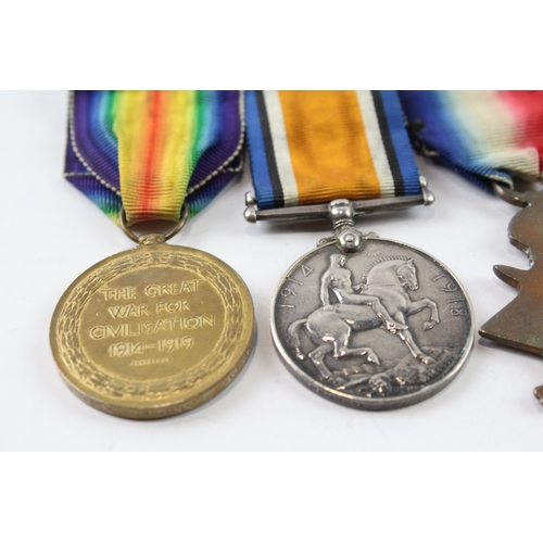 370 - Mounted WW1 1914 Mons Star Bar Medal Trio 7649 Pte R. Hunter HLI