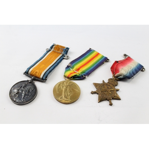 375 - WW1 1914 Mons Star Medal Trio, Star SS2192 Pte J Heath ASC, Pair J Heath RM