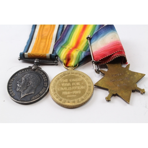 375 - WW1 1914 Mons Star Medal Trio, Star SS2192 Pte J Heath ASC, Pair J Heath RM