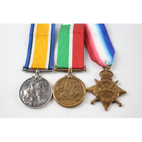 378 - WW1 Medals, Mercantile Marine E. Wills, War Pte Elkins, 1914-15 Star Gnr Allder