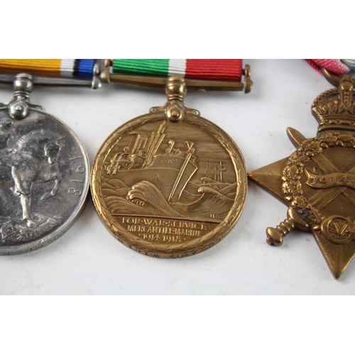 378 - WW1 Medals, Mercantile Marine E. Wills, War Pte Elkins, 1914-15 Star Gnr Allder