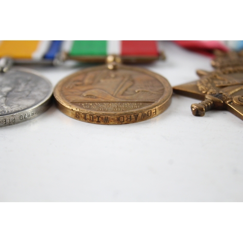 378 - WW1 Medals, Mercantile Marine E. Wills, War Pte Elkins, 1914-15 Star Gnr Allder