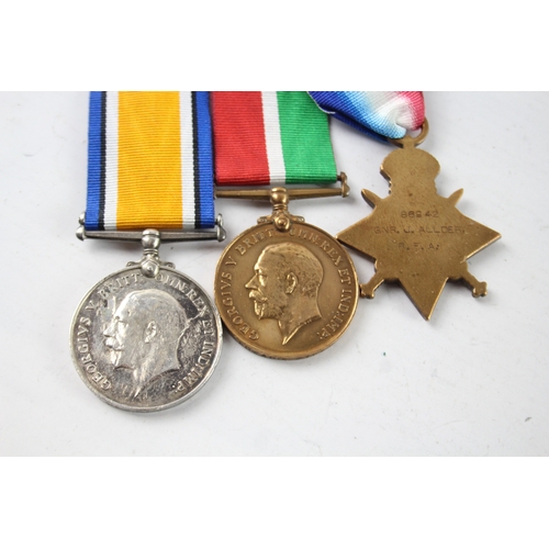 378 - WW1 Medals, Mercantile Marine E. Wills, War Pte Elkins, 1914-15 Star Gnr Allder