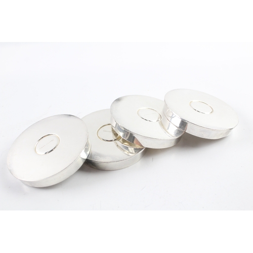 391 - 4 x HERMES Paris Silver Plated Stackable Coasters (403g)