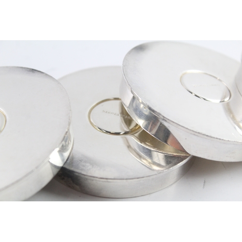 391 - 4 x HERMES Paris Silver Plated Stackable Coasters (403g)