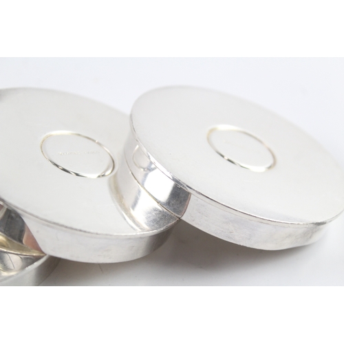 391 - 4 x HERMES Paris Silver Plated Stackable Coasters (403g)