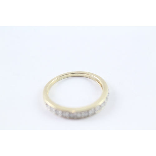 4 - 9ct gold diamond half eternity ring Size R