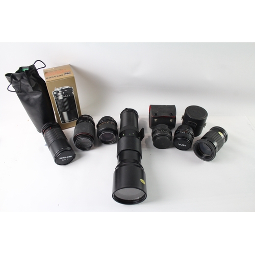 411 - Assorted Vintage Manual Focus Camera Lenses Untested Etc x 7