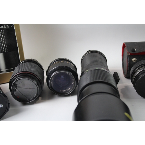 411 - Assorted Vintage Manual Focus Camera Lenses Untested Etc x 7