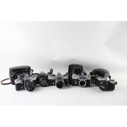 412 - Assorted Vintage SLR Film Cameras Etc w/ Some Lenses Untested x 5