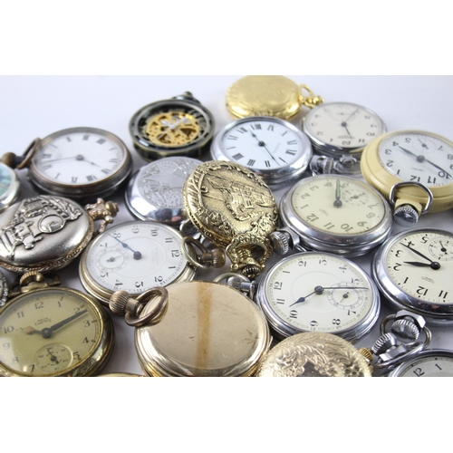 416 - Job Lot Assorted Vintage/Modern Pocket Watches Mechanical/ Quartz UNTESTED