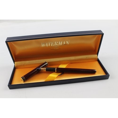 431 - Vintage Waterman Ideal Brown Lacquer Fountain Pen w/ 18ct Gold Nib WRITING Boxed