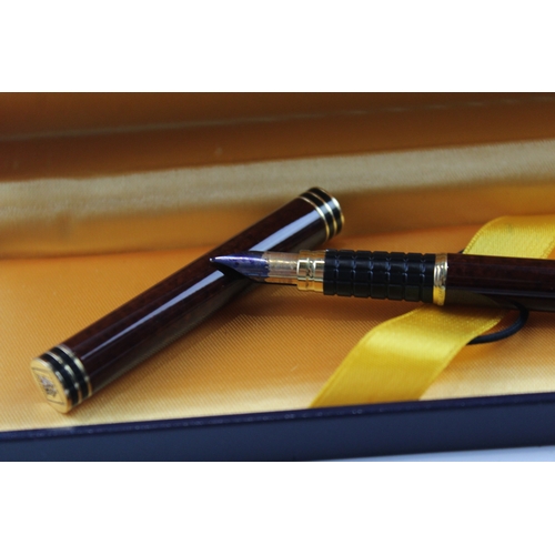 431 - Vintage Waterman Ideal Brown Lacquer Fountain Pen w/ 18ct Gold Nib WRITING Boxed