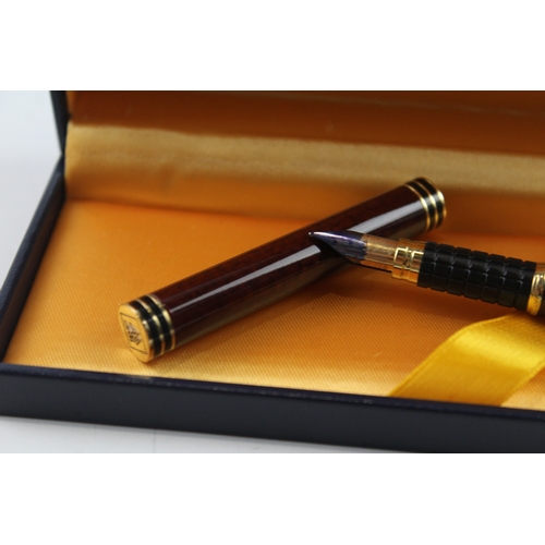 431 - Vintage Waterman Ideal Brown Lacquer Fountain Pen w/ 18ct Gold Nib WRITING Boxed