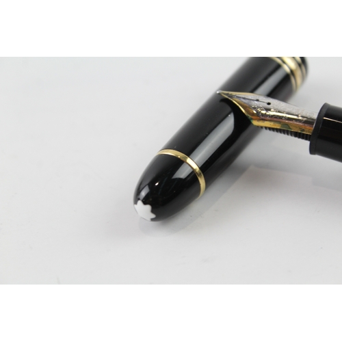 432 - Montblanc Mesiterstuck No.149 Black Fountain Pen w/ 18ct White Gold Nib WRITING