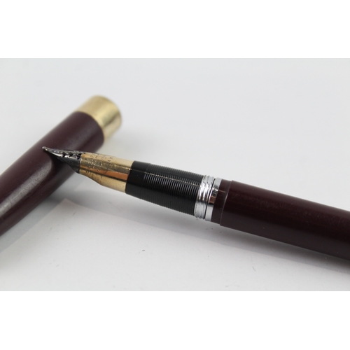 442 - Vintage Sheaffer Snorkel Burgundy Fountain Pen w/ 14ct Gold Nib WRITING