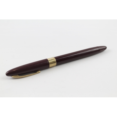 442 - Vintage Sheaffer Snorkel Burgundy Fountain Pen w/ 14ct Gold Nib WRITING