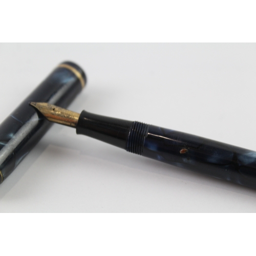 443 - Vintage Conway Stewart 759 Navy Fountain Pen w/ 14ct Gold Nib WRITING