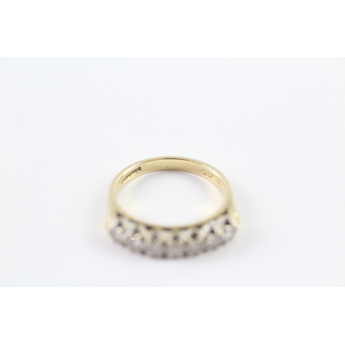 82 - 18ct gold diamond seven stone dress ring Size K