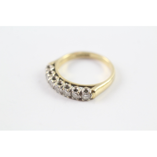 82 - 18ct gold diamond seven stone dress ring Size K