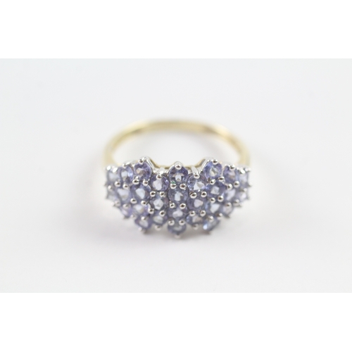 96 - 9ct gold parve set tanzanite dress ring Size P