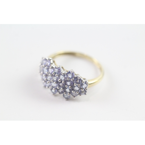 96 - 9ct gold parve set tanzanite dress ring Size P