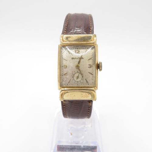 425 - Bulvoa 9ct gold watch with inscription