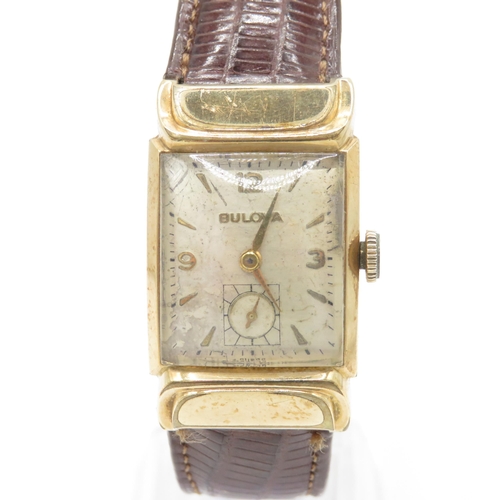 425 - Bulvoa 9ct gold watch with inscription