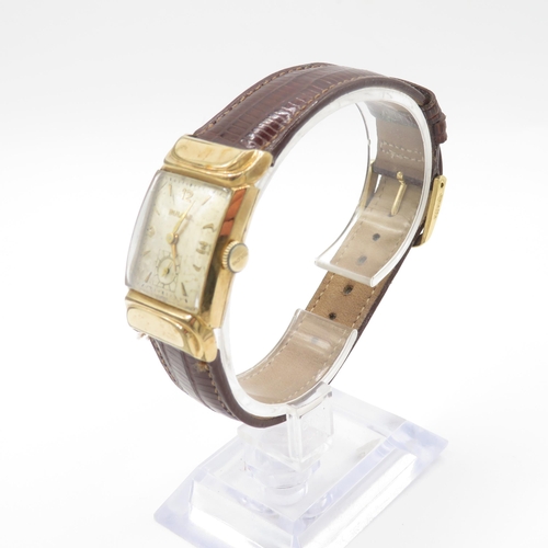 425 - Bulvoa 9ct gold watch with inscription