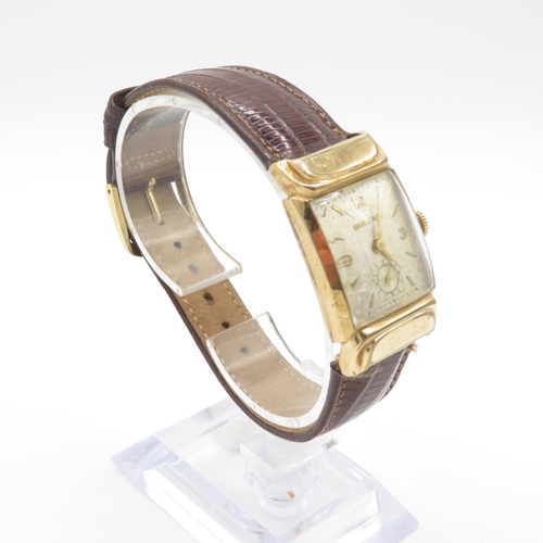 425 - Bulvoa 9ct gold watch with inscription